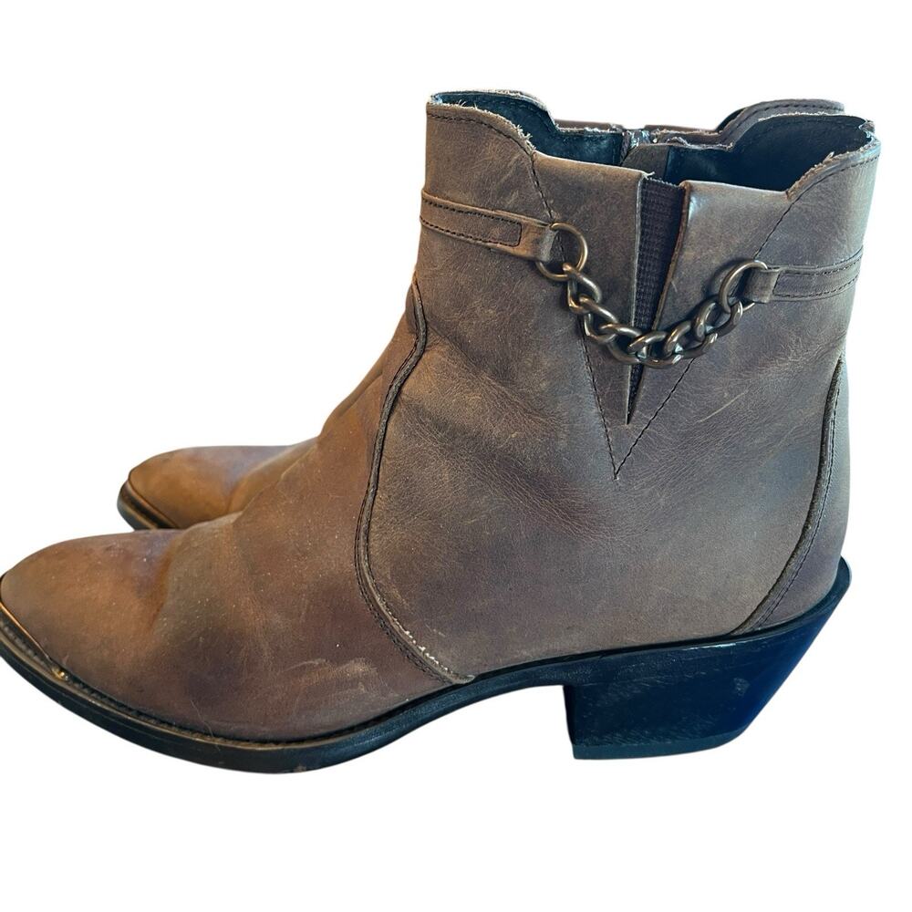 Durango Booties Boots Women Size 7.5M Brown Leather Western Cowgirl Rodeo Retro